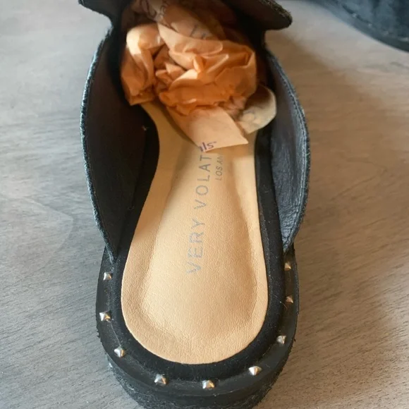 NWOT Black Calf Hair mules with silver stud detail. Sz 7.5 - Picture 12 of 15